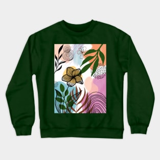 Abstract boho botanical, Mid century modern Crewneck Sweatshirt